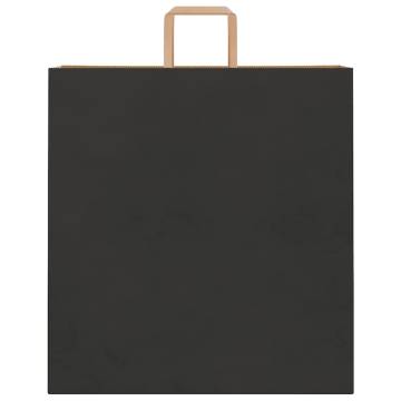 50 Black Paper Bags with Handles - Eco-Friendly Packaging