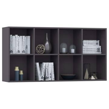 Stylish Grey Book Cabinet & Sideboard - 66x30x130 cm