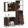  3 Piece Bathroom Furniture Set Brown Oak Engineered Wood Colour brown oak Number of 1 