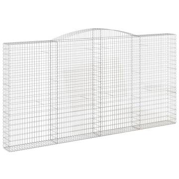 Arched Gabion Baskets - 4 pcs Galvanised Iron | HipoMarket