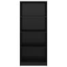 Stylish 4-Tier High Gloss Black Book Cabinet | Hipomarket