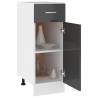 High Gloss Grey Drawer Bottom Cabinet - 30x46x81.5 cm