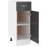 High Gloss Grey Drawer Bottom Cabinet - 30x46x81.5 cm