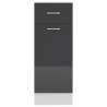 High Gloss Grey Drawer Bottom Cabinet - 30x46x81.5 cm