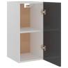 High Gloss Grey Hanging Cabinet - Space Saving Storage