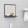 High Gloss Grey Bathroom Mirror - 40x10.5x37 cm | HipoMarket