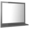 High Gloss Grey Bathroom Mirror - 40x10.5x37 cm | HipoMarket