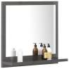 High Gloss Grey Bathroom Mirror - 40x10.5x37 cm | HipoMarket