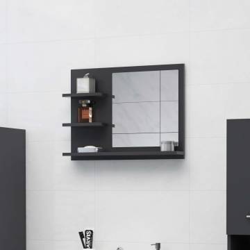 Contemporary Grey Bathroom Mirror - 60x10.5x45 cm