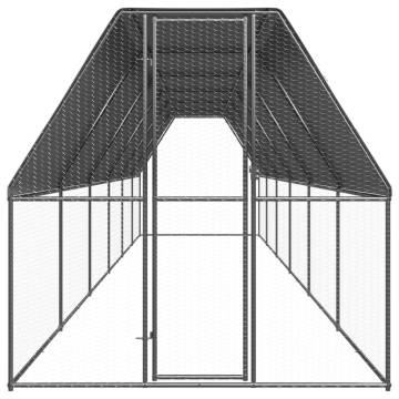 Outdoor Chicken Cage 2x12x2m - Galvanised Steel & Safe Design