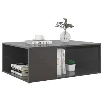 High Gloss Grey Coffee Table - Modern Design | HipoMarket