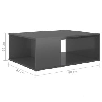 High Gloss Grey Coffee Table - Modern Design | HipoMarket