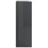 Stylish High Gloss Grey Sideboard with 6 Drawers - Hipo Market