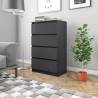 Stylish High Gloss Grey Sideboard – 60x35x98.5 cm