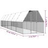 Outdoor Chicken Cage 2x12x2m - Galvanised Steel & Safe Design