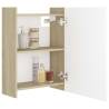 Elegant Bathroom Mirror Cabinet - White & Sonoma Oak 62.5x20.5cm