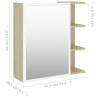 Elegant Bathroom Mirror Cabinet - White & Sonoma Oak 62.5x20.5cm