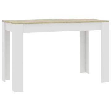 Stylish White & Sonoma Oak Dining Table - 120x60 cm