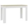 Stylish White & Sonoma Oak Dining Table - 120x60 cm