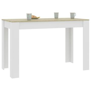 Stylish White & Sonoma Oak Dining Table - 120x60 cm