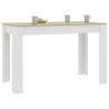 Stylish White & Sonoma Oak Dining Table - 120x60 cm