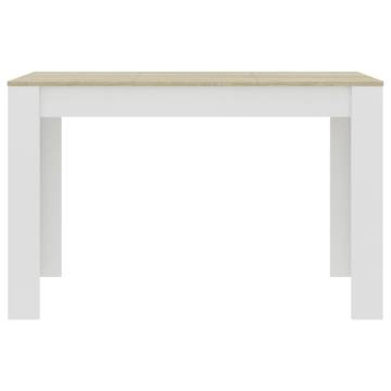 Stylish White & Sonoma Oak Dining Table - 120x60 cm