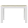 Stylish White & Sonoma Oak Dining Table - 120x60 cm