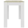 Stylish White & Sonoma Oak Dining Table - 120x60 cm