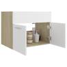 Sink Cabinet White & Sonoma Oak 60x38.5 cm - Stylish Storage