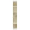 Book Cabinet Room Divider - White & Sonoma Oak 45x24x159 cm