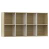 Book Cabinet TV Cabinet in White and Sonoma Oak - 36x30x114 cm