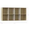 Book Cabinet TV Cabinet in White and Sonoma Oak - 36x30x114 cm