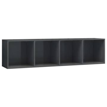 High Gloss Grey Book Cabinet & TV Cabinet | Hipo Market