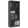 4-Tier Book Cabinet Grey - Modern Engineered Wood Design