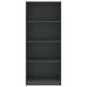 4-Tier Book Cabinet Grey - Modern Engineered Wood Design