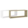 Wall Cube Shelf Set - White & Sonoma Oak | 60x15x23 cm