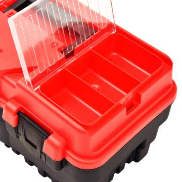 Durable Red Plastic Tool Box - 462x256x242 mm | HipoMarket