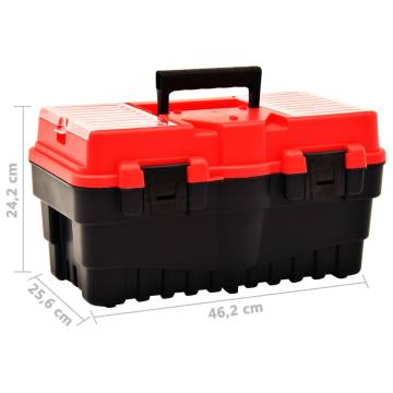 Durable Red Plastic Tool Box - 462x256x242 mm | HipoMarket