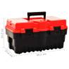 Durable Red Plastic Tool Box - 462x256x242 mm | HipoMarket