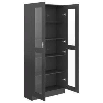 Vitrine Cabinet High Gloss Grey - Stylish Storage Solution