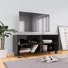  TV Cabinet with Castors High Gloss Black 90x35x35 cm Engineered Wood Colour high gloss black Quantity in Package 1 