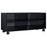 High Gloss Black TV Cabinet with Castors | 90x35x35 cm