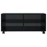 High Gloss Black TV Cabinet with Castors | 90x35x35 cm