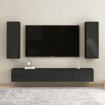 High Gloss Black TV Cabinet - Stylish & Practical Storage