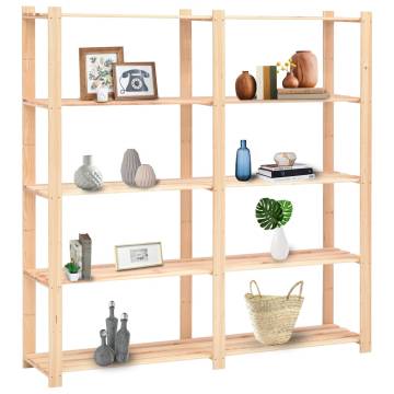 5-Tier Storage Racks - 10 pcs Solid Pinewood | Durable & Spacious