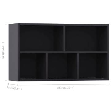 Book Cabinet Sideboard Grey 50x25x80 cm | Hipomarket