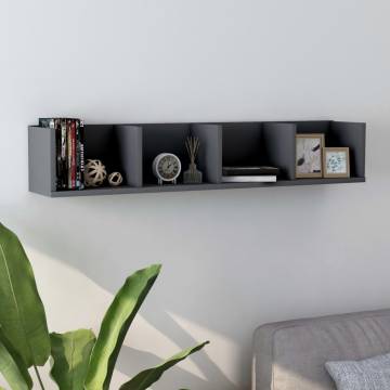 CD Wall Shelf Grey - Stylish Storage Solution for Your Collection