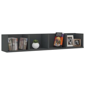 CD Wall Shelf Grey - Stylish Storage Solution for Your Collection