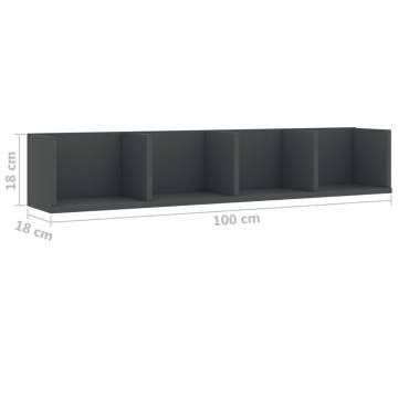 CD Wall Shelf Grey - Stylish Storage Solution for Your Collection