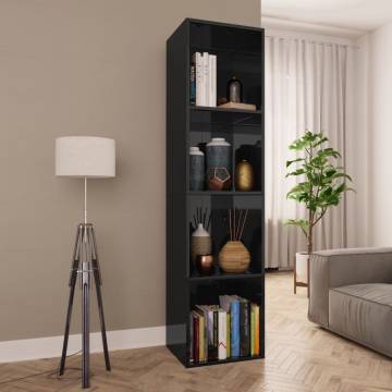 High Gloss Black Book Cabinet & TV Cabinet - Stylish Storage